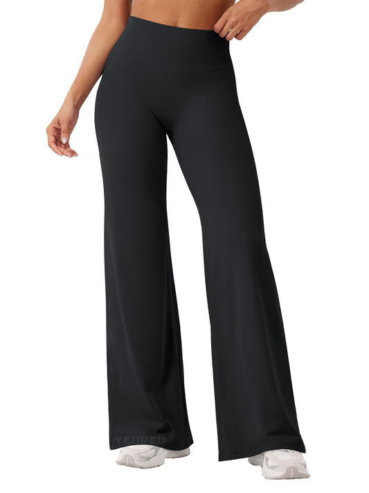 YEOREO Workout Womens Straight Leggings 31.5" Eddiy Gym Yoga Pants Black M